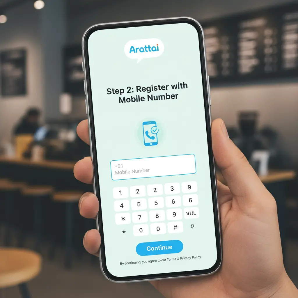 register arattai app with mobile number